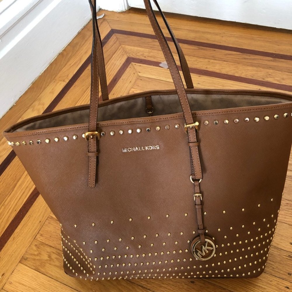 Michael Kors Studded Leather Tote Bag